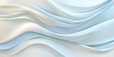 Obraz premium Fluid Motion: An elegant and abstract design of flowing, rippling forms in a serene blend of light and ethereal tones.