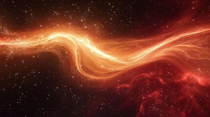 Obraz premium Space wallpaper with golden nebula formations and cosmic energy flowing