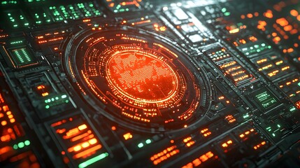 Glowing Digital Dashboard Highlighting Suspicious Financial Transaction