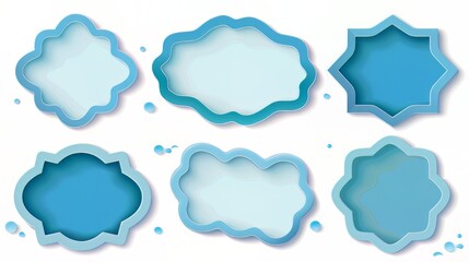 Blue Decorative Frame Shapes Collection