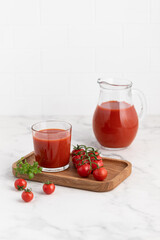 tomato juice in a glass