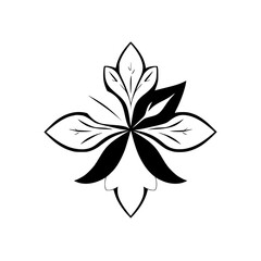 Black-and-White Floral Symmetry: An Elegant Study in Contrasting Forms.