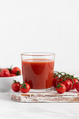 tomato juice in a glass