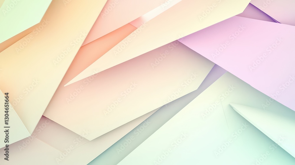Canvas Prints bauhaus-inspired backdrop with interconnected pastel-colored shapes and clean lines