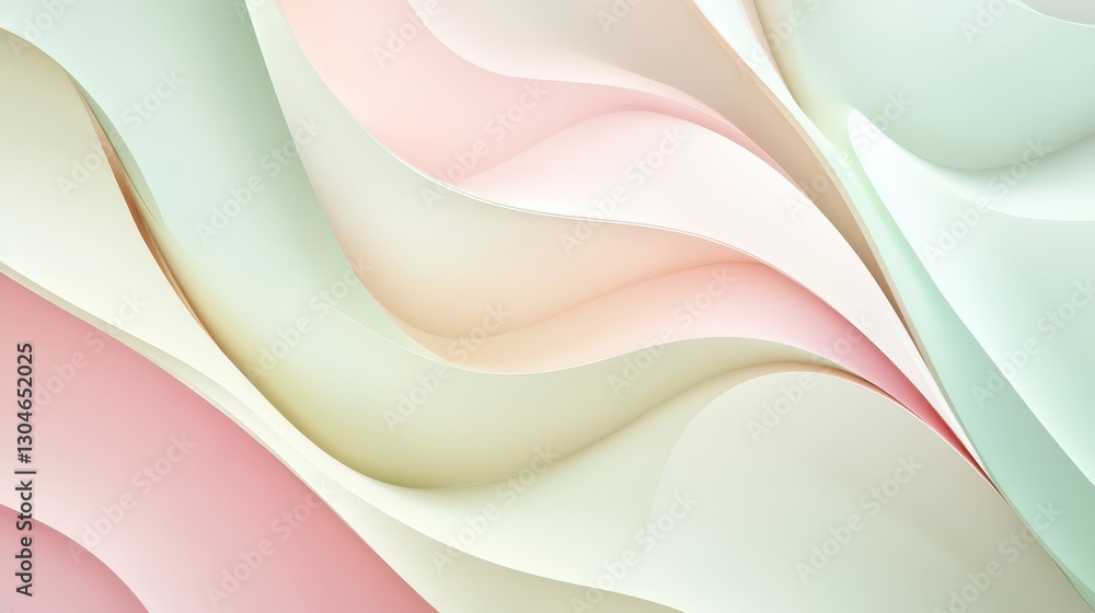 Canvas Prints smooth pastel backdrop with bauhaus-inspired shapes and soft depth effects