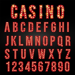 casino lettter vintage alphabet font