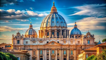 Obraz premium Majestic St. Peter's Basilica Rome Italy, High-Resolution Stock Photo