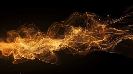 Abstract background with orange and yellow swirling liquid.