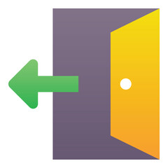 Gradient color icon, illustration for Door, arrow, enter.