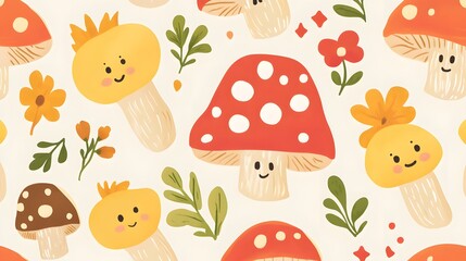 Cute Mushroom Pattern