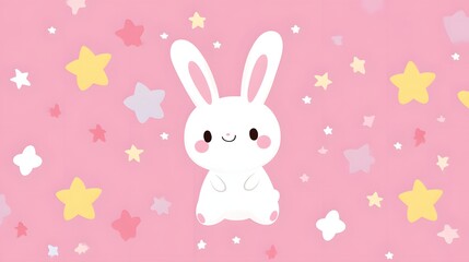 Cute Bunny with Stars