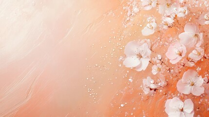 Fototapeta premium Minimalist cherry blossom backdrop with pastel gradients and abstract patterns