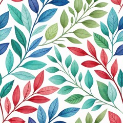 Watercolor Tapestry of Botanical Leaves