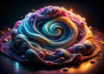 Mesmerizing Swirling Slime & Clay Abstract Background - Night Photography