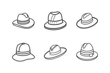 hat sketch line art vector illustration