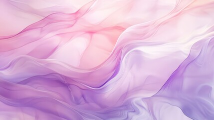Obraz premium A delicate pastel wallpaper with soft flowing gradients of pink and lavender forming abstract waves