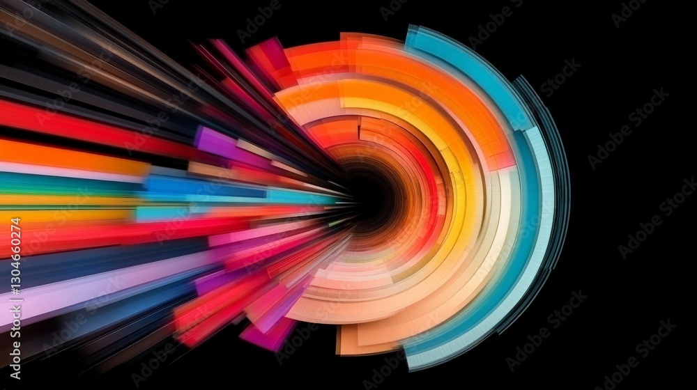Aufkleber abstract colorful motion blurs creating a vibrant circular design
