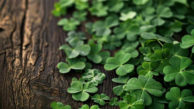 Happy St.Patricks Day. Composition with clover leave