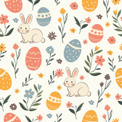 seamless pattern with easter eggs