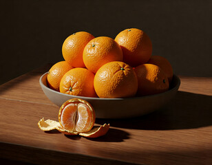 A bowl of fresh oranges with vibrant color and juicy texture, showcasing their natural citrus brightness. Perfect for refreshing juice, healthy snacking, or enhancing culinary creations!