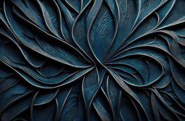 Obraz premium Elegant teal abstract with flowing curves creates a sophisticated and eye-catching texture.