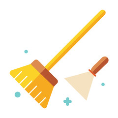 soft broom sweeping icon vector imaage  set on-white-background