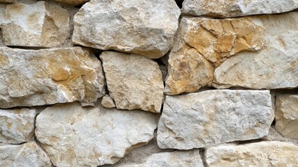 Fototapeta premium Irregularly Shaped Stones Form a Rough Wall