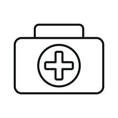 First aid kit line icon medical bag vector object editable stroke for healthcare projects emergency services apps websites maps