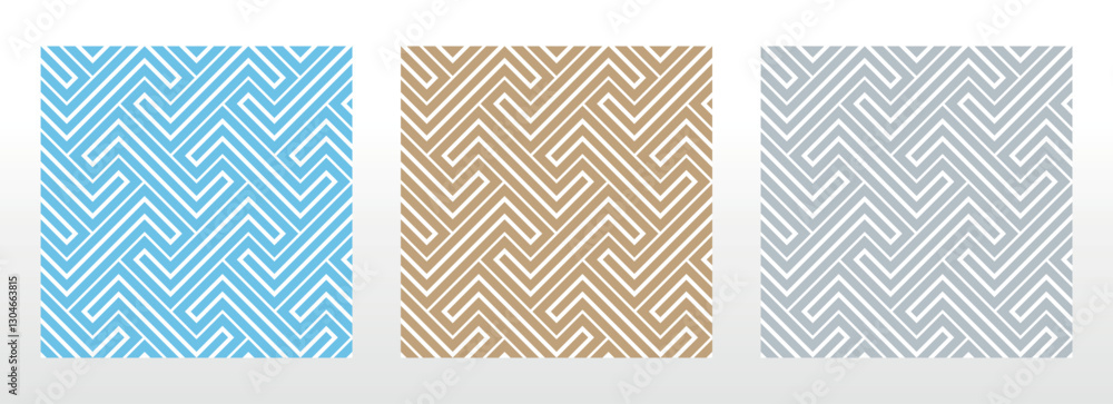 Aufkleber Set of abstract geometric patterns. Seamless vector backgrounds. Colored ornaments Graphic modern patterns Simple lattice graphic design
