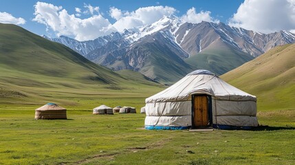 Rugged mountain trails in Kyrgyzstan, with remote yurt camps and vast open landscapes