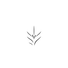 A minimalist, abstract illustration featuring a stylized representation of a plant, rendered in monochrome.