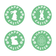 Vector set of flat designed Easter icons. Easter design element.