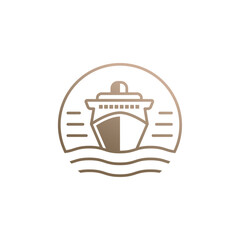 Cruise ship navigating the ocean