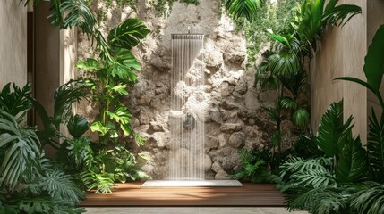 Lush Tropical Outdoor Shower Design