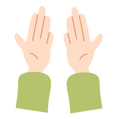 Fototapeta premium Praying hand icon. Hand drawn element. Islamic flat clip art sign for muslim. Vector illustration