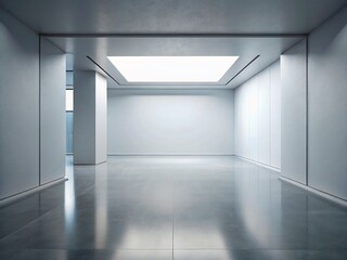 Fototapeta premium Minimalist Empty Room Interior Design Web Banner - Modern Blank Wall for Text