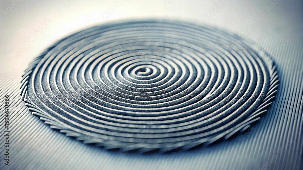 Poster minimalist fingerprint abstract concentric circles pattern - tilt-shift photography