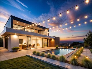 Minimalist Holiday Lights: Modern Festive Landscape Photography