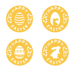 Vector set of flat designed Easter icons. Easter design element.