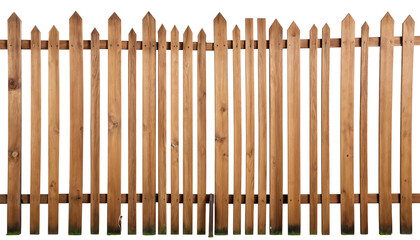 isolated old wooden farm fence