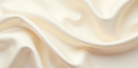 Delicate pale cream silk satin cloth texture Soft, luxurious background ideal for design , event, seamless, smooth