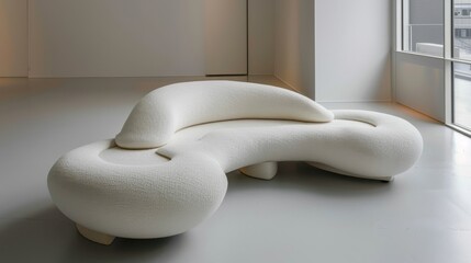 White Sofa: A crisp, minimalist white sofa that brings a sense of openness and airiness to your living room, creating a light, modern, and stylish environment.
