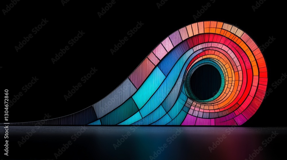 Poster colorful abstract wave design with geometric patterns and shapes