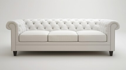 Obraz premium White Sofa: A sophisticated, minimalist piece that brings a fresh, airy feel to your living room, complementing modern decor with its sleek design. 