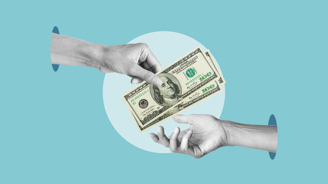 Make money and contract approval concept. Money transmission, remittance and payment technology