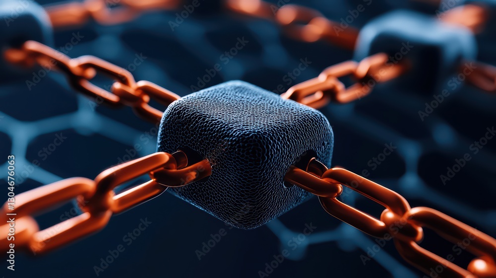 Aufkleber intricate detail of artificial intelligence concept in cybersecurity chain representation
