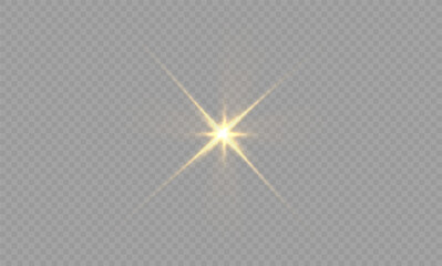 Radiant Glow Light Effect with Starburst and Sparkles, Abstract Vector Illustration of Shining Light Rays, Glowing Effects, and Magical Star-like Bursts with Sparkling Particles for Creative Designs.