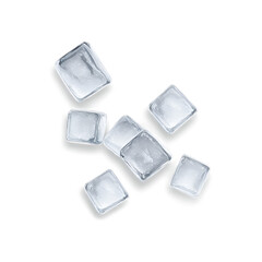 Ice cubes on white transparent background clipping PNG cube