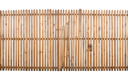 isolated old wooden farm fence