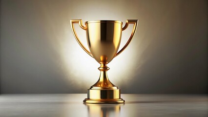 Minimalist Trophy Cups on White Background - Winning Success Concept